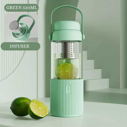 LOCAUPIN Tea Water Separation Infuser Bottle Brewer Glass Portable Tumbler Drink Gift for Women Mom