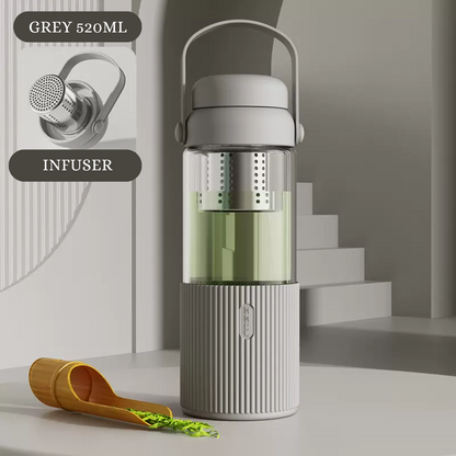 LOCAUPIN Tea Water Separation Infuser Bottle Brewer Glass Portable Tumbler Drink Gift for Women Mom
