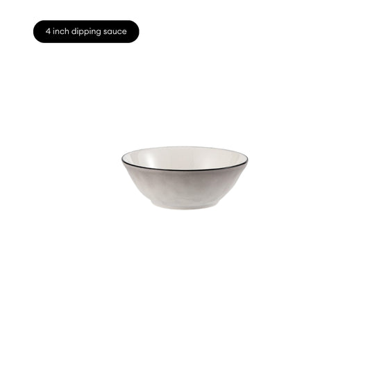 LOCAUPIN Minimalist Glazed Ceramic Dinnerware Microwave Oven Safe Multi-Size Plates and Bowls Dining Set Food Safe Plate