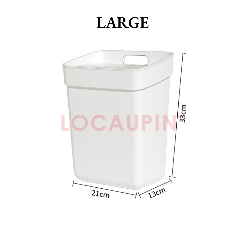 Locaupin Simple Style Wall Mounted Trash Can with Cover for Household Kitchen Cabinet Door Bathroom Bedside Hanging Garbage Bin