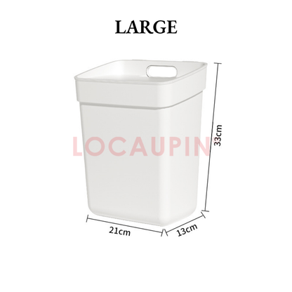 Locaupin Simple Style Wall Mounted Trash Can with Cover for Household Kitchen Cabinet Door Bathroom Bedside Hanging Garbage Bin
