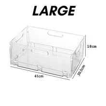 Load image into Gallery viewer, Locaupin Transparent Collapsible Storage Box Multipurpose Large Capacity Stackable Organizer with Handle Space Saver Bins
