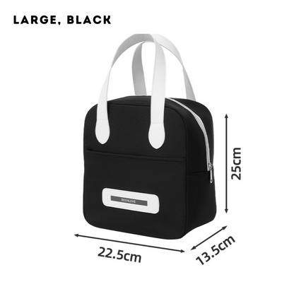 Locaupin Smiley Food Bag Waterproof and Insulated Meal Bags with Front Pocket Large Capacity Office School Portable Lunch Storage
