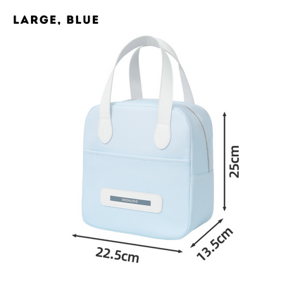 Locaupin Smiley Food Bag Waterproof and Insulated Meal Bags with Front Pocket Large Capacity Office School Portable Lunch Storage