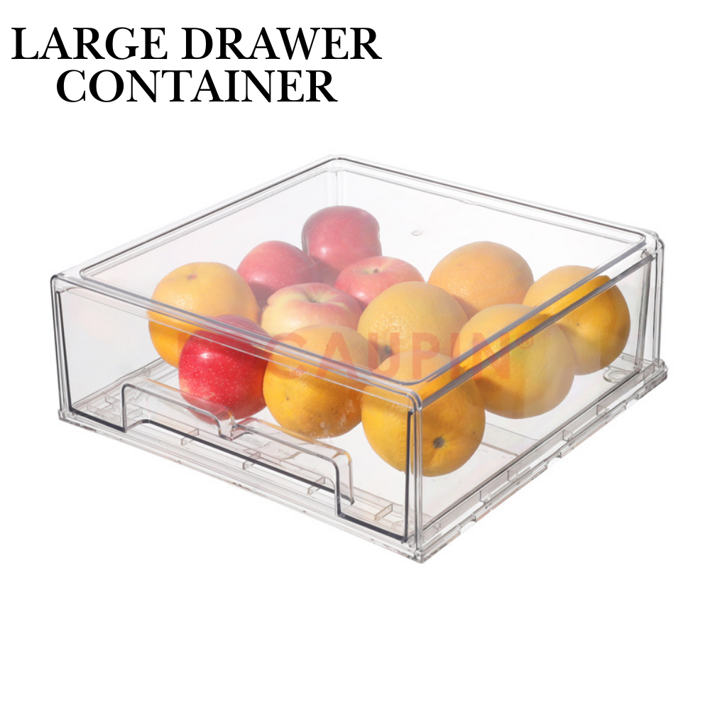 Locaupin Transparent Refrigerator Food Storage Stackable Fruits Vegetables Fridge Organizer High Quality Fresh Keeping Container
