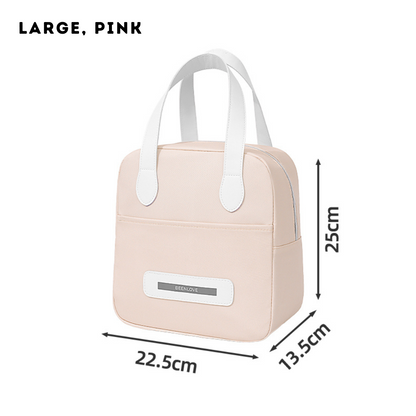 Locaupin Smiley Food Bag Waterproof and Insulated Meal Bags with Front Pocket Large Capacity Office School Portable Lunch Storage