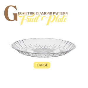 Locaupin Textured Clear Round Fruit Plate Snacks Food Bowl Platter Countertop Serving Dish Dessert Appetizer Tray