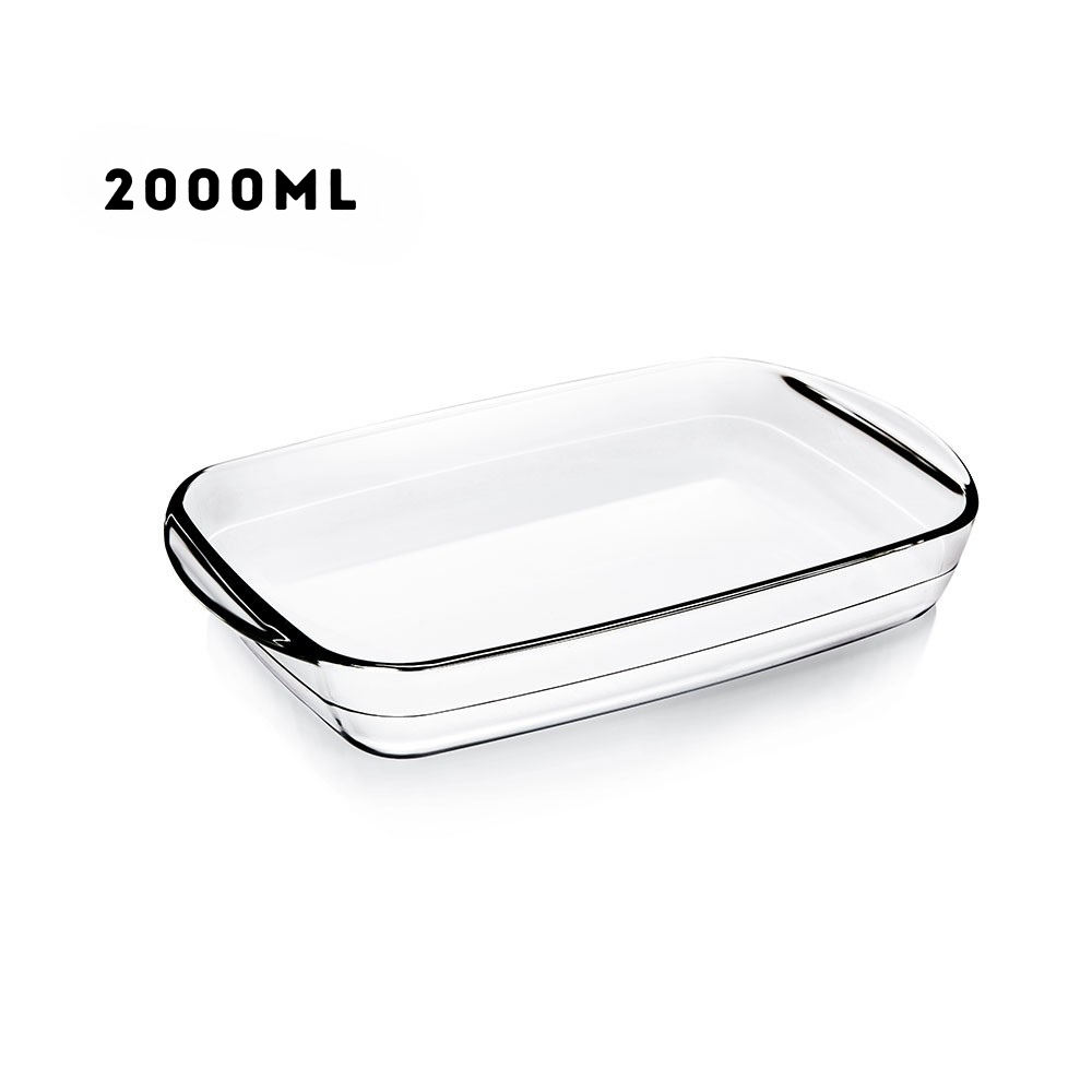 Locaupin Rectangular Baking Plate Borosilicate Glass Snack Bread Pan Oven Safe Bakeware Cooking Dish Food Container