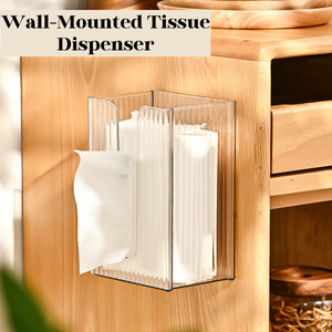 Locaupin Wall Mounted Transparent Plastic  Tissue Holder Toilet Paper  Towel Storage Hanging Dispenser Horizontal Vertical Design