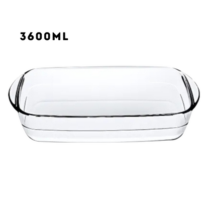 Locaupin Rectangular Baking Plate Borosilicate Glass Snack Bread Pan Oven Safe Bakeware Cooking Dish Food Container