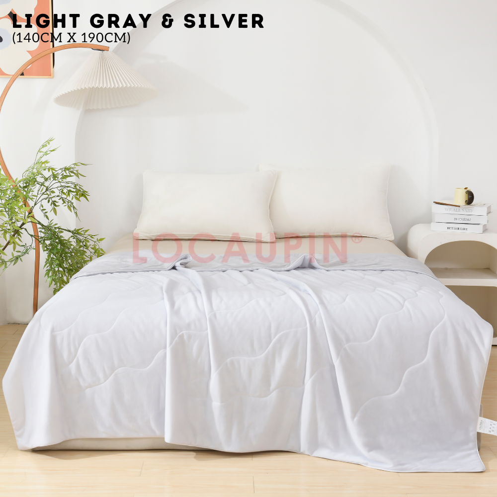 Locaupin ChillMax Double Sided Cooling Blanket Cool and Soft Comforter with Skin Friendly Material Perfect for Warm Night or Everyday Use Light
