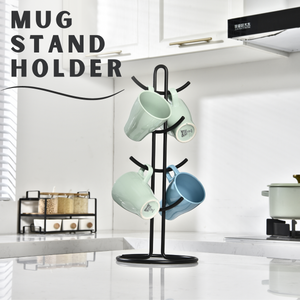 LOCAUPIN Mug Holder Tree Coffee Bar Decor Cup Hook Stand Display for Counter Rack Organizer