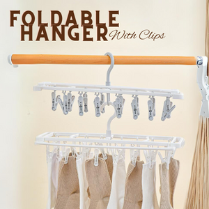 LOCAUPIN 16clips Space Saver Foldable Hanger Rotating Hook Undergarment Socks Bras Clips Organizer