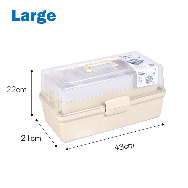 Locaupin 3 Layer Medicine Box Medical Equipment Storage Multipurpose Crafts Organizer Family First Aid Supplies Compartment Container with Lid