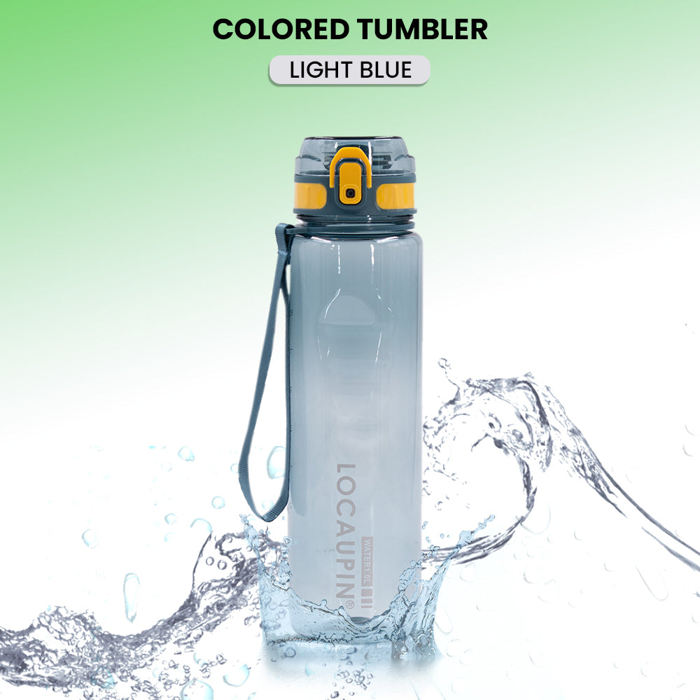 Locaupin Transparent Sports Water Bottle One Click Open Lock Lid Leak Proof Non-Toxic Tumbler For Gym Yoga Fitness Camping