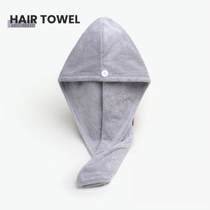 Locaupin Plain Absorbent Fast Drying Hair Cap Soft Shower Towel Bath Headband Turban Wrap For Women