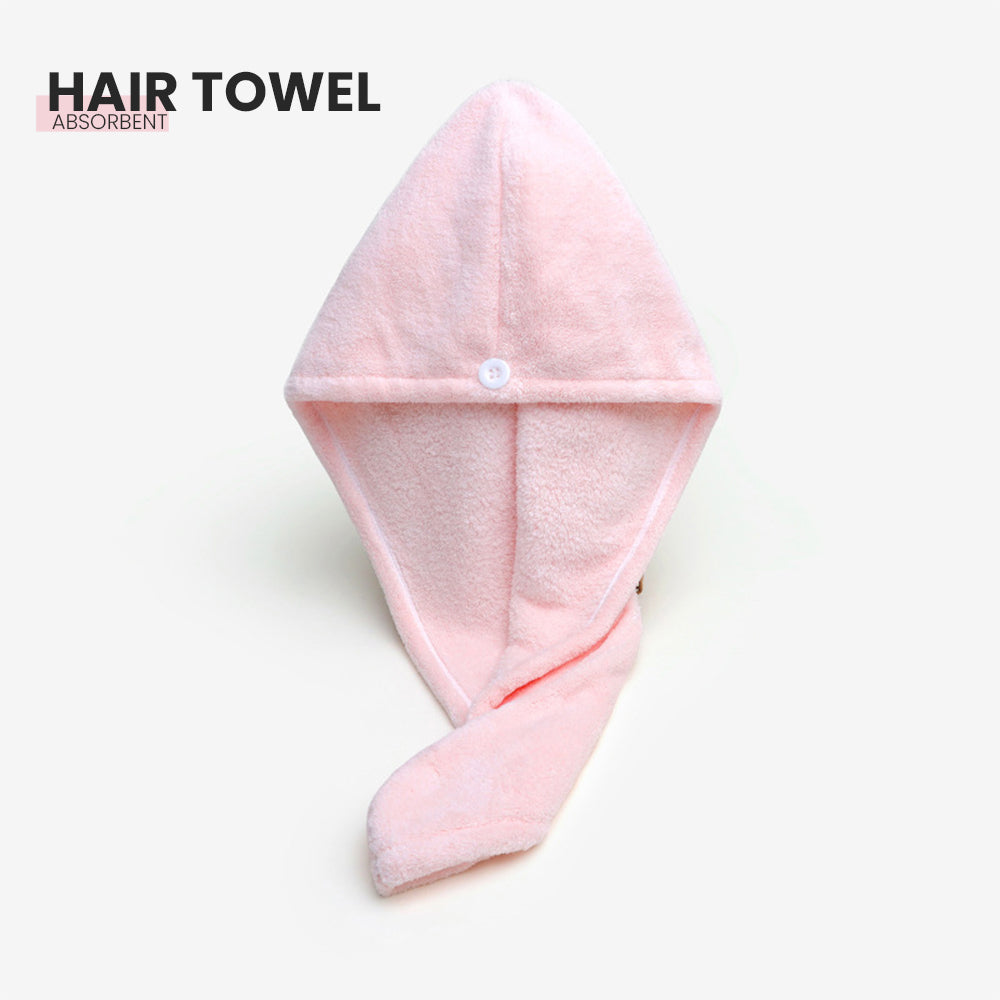 Locaupin Plain Absorbent Fast Drying Hair Cap Soft Shower Towel Bath Headband Turban Wrap For Women