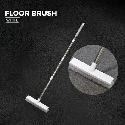 Locaupin All Around Household Cleaning Tool Mutipurpose Floor Scrub Brush with Scrape Squeegee Wiper Heavy Duty Bristle For Deck Bathroom Tub Tile