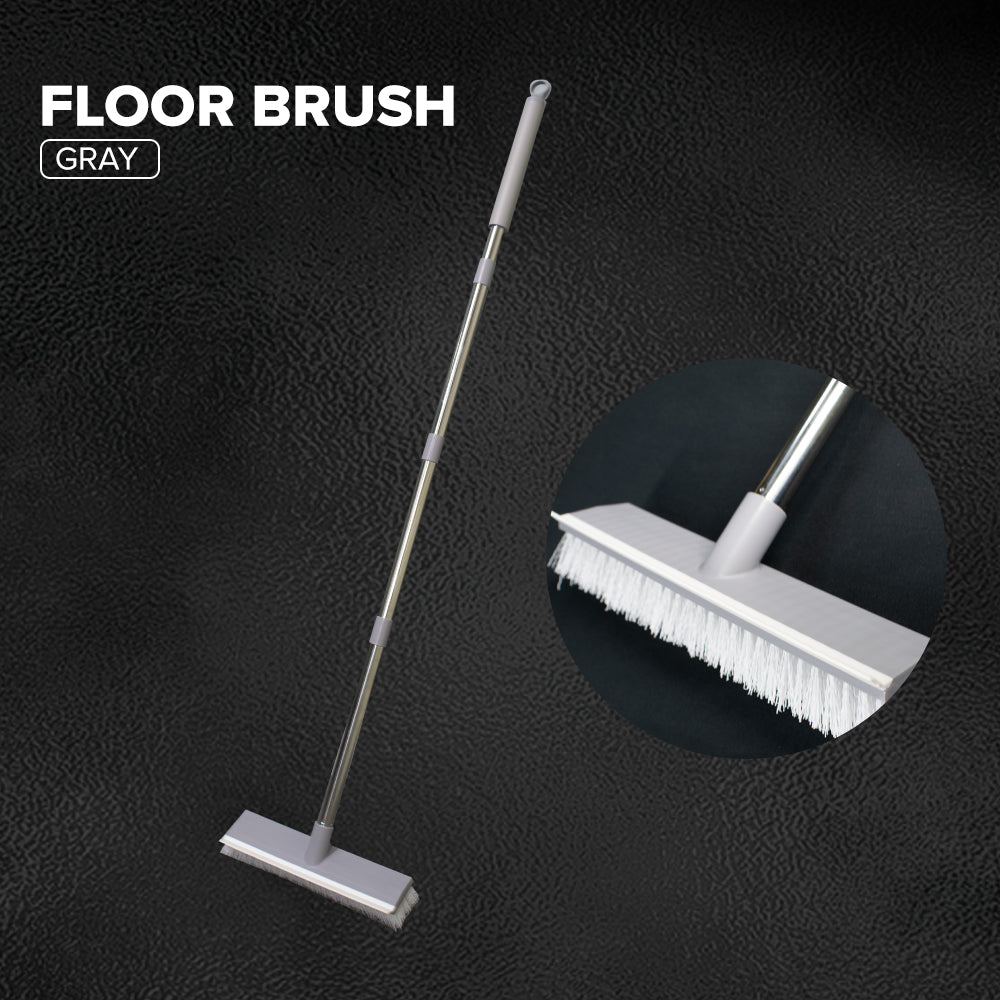 Locaupin All Around Household Cleaning Tool Mutipurpose Floor Scrub Brush with Scrape Squeegee Wiper Heavy Duty Bristle For Deck Bathroom Tub Tile
