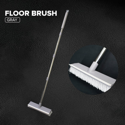 Locaupin All Around Household Cleaning Tool Mutipurpose Floor Scrub Brush with Scrape Squeegee Wiper Heavy Duty Bristle For Deck Bathroom Tub Tile