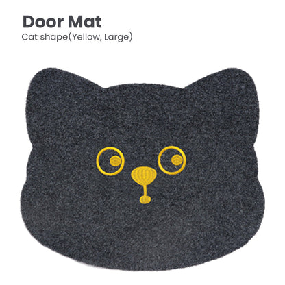 Locaupin Non Slip Home Welcome Pad Entrance Way Rub Foot Cat Shape Door Mat Front Bathroom Kitchen Bedroom Floor Rug