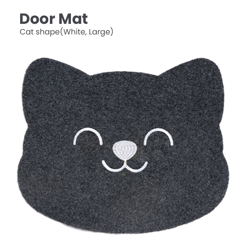 Locaupin Non Slip Home Welcome Pad Entrance Way Rub Foot Cat Shape Door Mat Front Bathroom Kitchen Bedroom Floor Rug