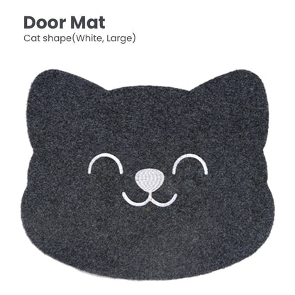 Locaupin Non Slip Home Welcome Pad Entrance Way Rub Foot Cat Shape Door Mat Front Bathroom Kitchen Bedroom Floor Rug