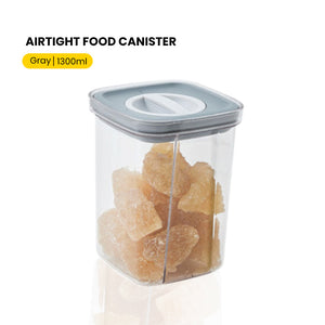 Locaupin Airtight Food Container with Easy Open and Lock Lid Dry Food Canister Cereal Candy Pasta Stackable Kitchen Pantry Transparent Organizer Storage (PET Plastic)