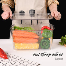 Load image into Gallery viewer, Locaupin Kitchen Pantry Cabinet PET Plastic Fridge Container Transparent Food Storage Organizer For Vegetables Fruits Basket Bin
