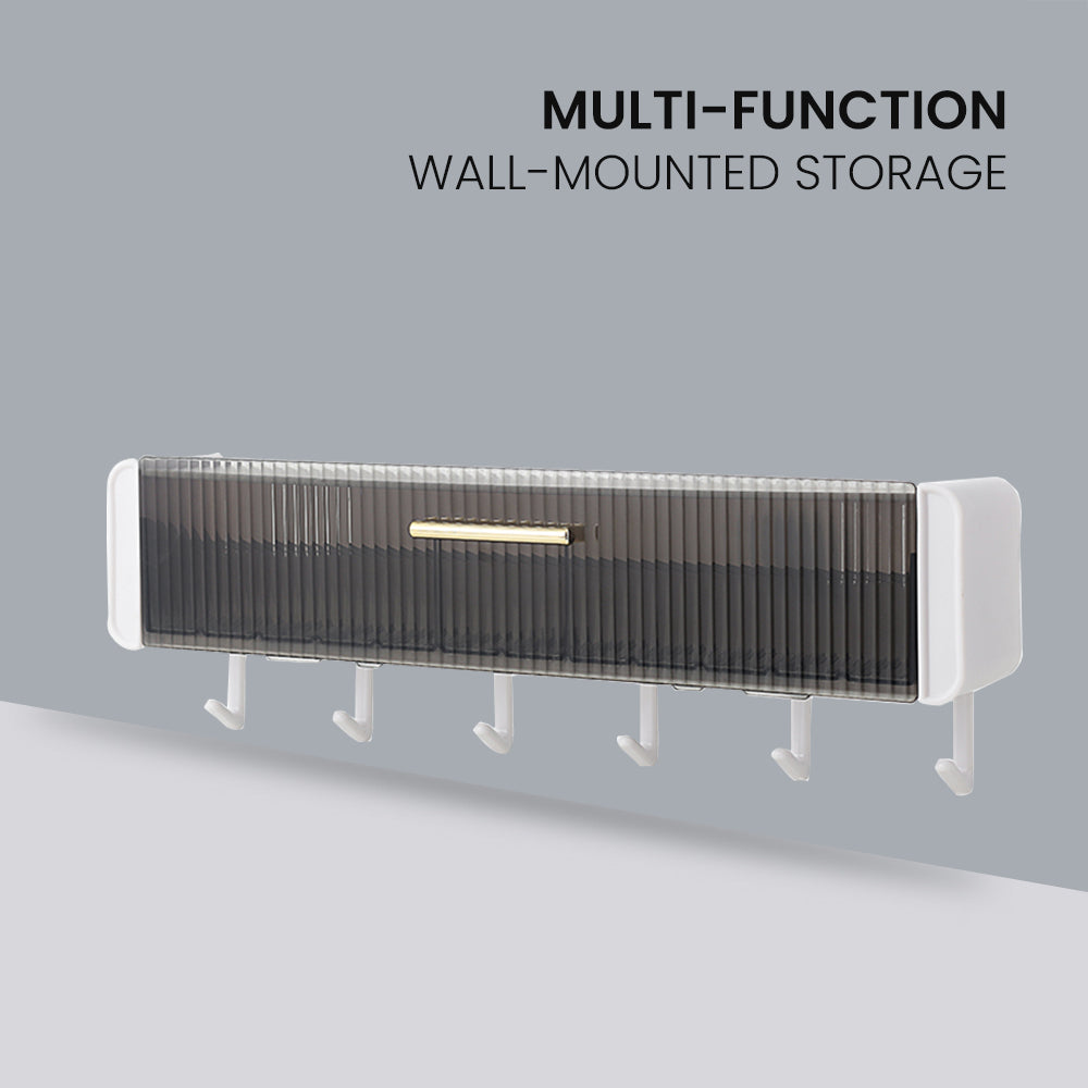 Locaupin Multi-functional Wall Mounted Storage Organizer Shelf Rack with Pull Out Drawer For Bathroom Kitchen