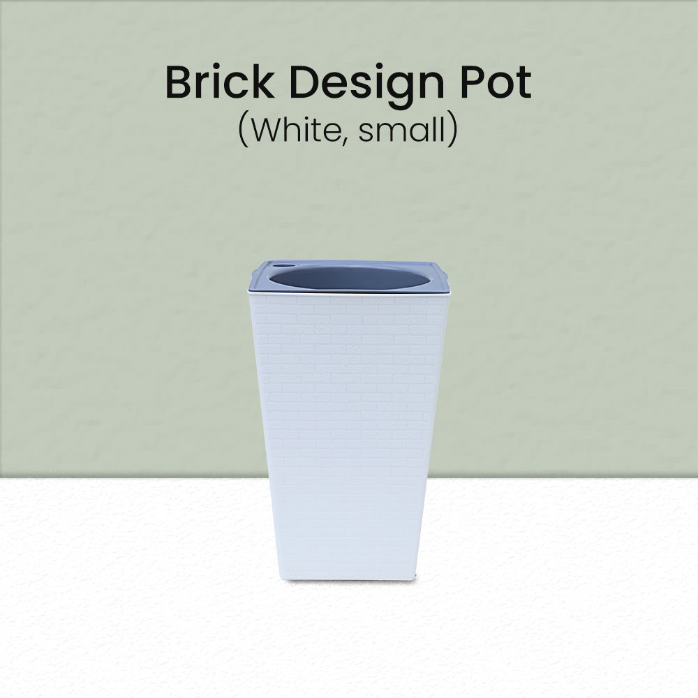 Locaupin Brick Style Home Gardening Planter Smart Self Watering Plant Flower Pot Indoor and Outdoor Water Inlet