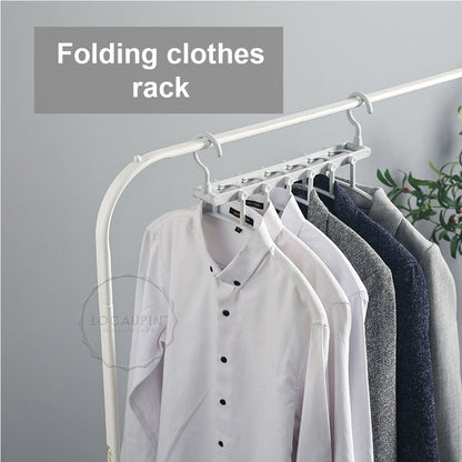 Locaupin Wardrobe Closet Smart Organizer Space Saving Folding Clothes Dress Hanger Layered Storage Rack Heavy Duty For Tank Top Coat Scarf Gray