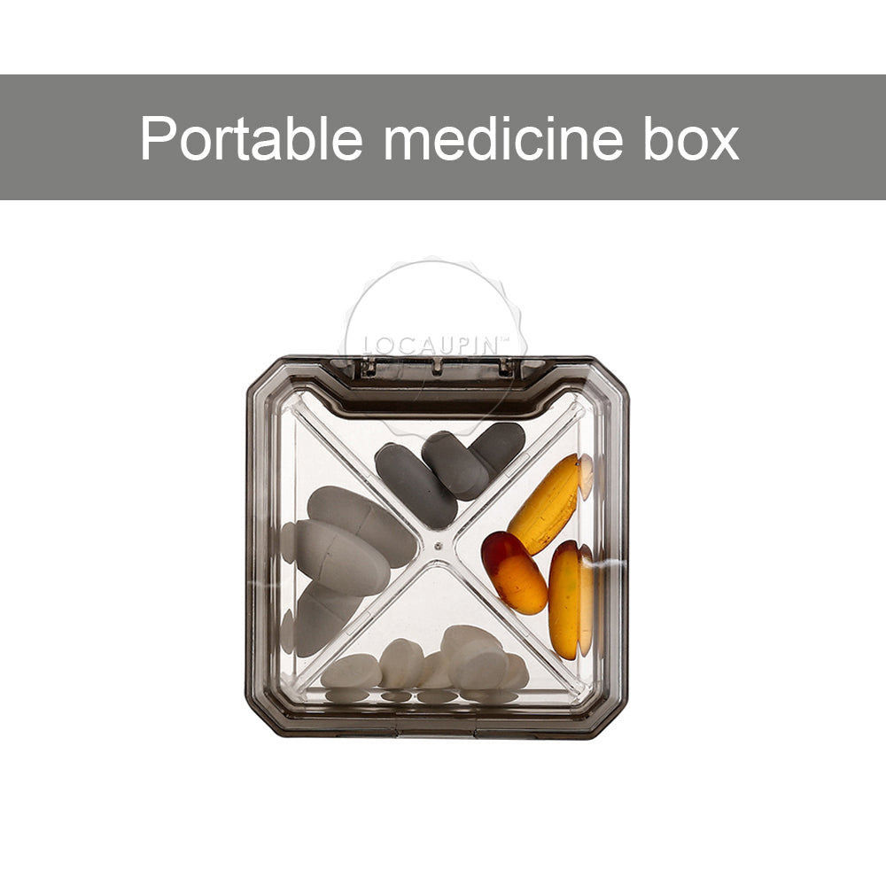 Locaupin Mini Medicine Pill Case Box Small Transparent Holder Portable Sealed Storage Health Organizer Pocket Bag For Daily and Travel Use