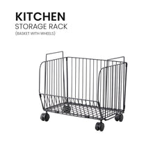 Load image into Gallery viewer, Locaupin Kitchen Basket Fruit and Vegetable Storage Organizer with Wheels Easy to Move and Rotate Wrought Iron
