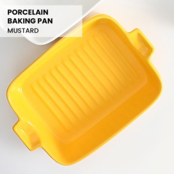 Locaupin Porcelain Bakeware Dishes Kitchen Baking Pan Tray Microwavable and Oven Safe Serving Dinner Plate For Dessert