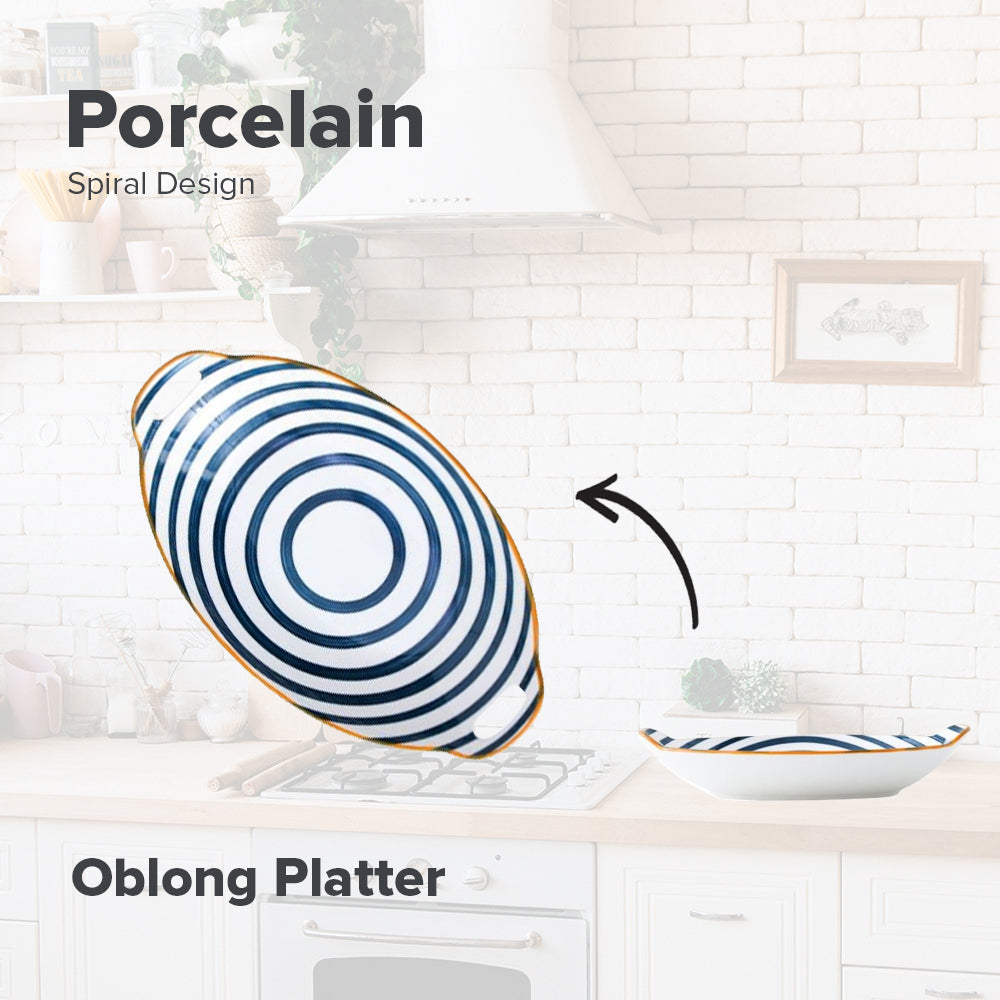 LOCAUPIN Spiral Japanese Porcelain Tableware Dining Plate Dip Soup Bowl Serving Platter Sauce Holder