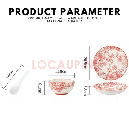 Locaupin Elegant Tableware Gift Box Set Simple and Minimalistic Design High Quality Ceramic Bowl Set Suitable for All Occasions