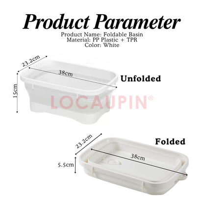 Locaupin Kitchen Foldable Basin for Fruits and Vegetables Washing - Portable and Space Saving Wash Basket - Sink Organizer