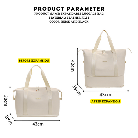 Locaupin Stylish Expandable Luggage Bag Waterproof Travel Large Capacity Storage High Quality Handbag with Multiple Compartment