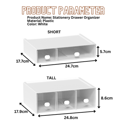 LOCAUPIN Multifunctional Office Desktop Drawer Organizer Stationery Cosmetic Storage Display Shelf