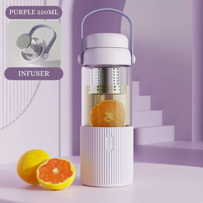 LOCAUPIN Tea Water Separation Infuser Bottle Brewer Glass Portable Tumbler Drink Gift for Women Mom