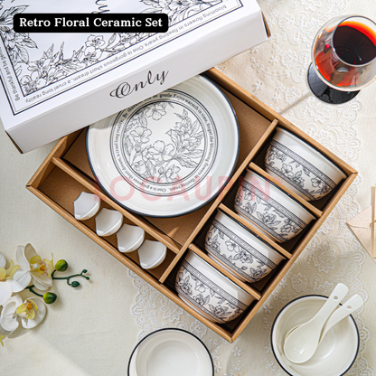 Locaupin Elegant Tableware Gift Box Set Simple and Minimalistic Design High Quality Ceramic Bowl Set Suitable for All Occasions