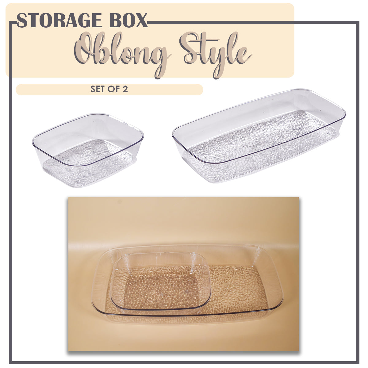Locaupin Clear Serving Platter Food Snacks Tray Party Catering Dessert Display Multipurpose Kitchen Organizer Condiments Storage