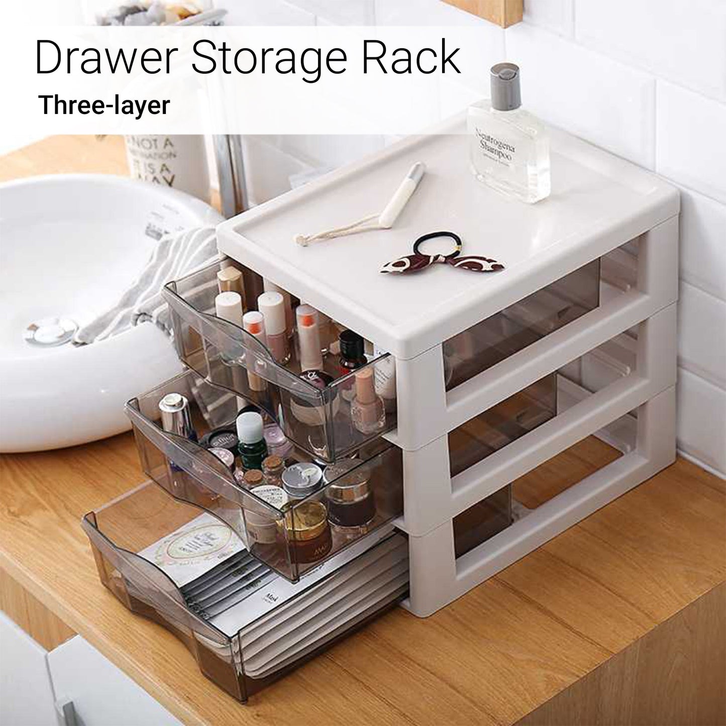 File Drawer Organizer Cosmetic Box Make Up Jewelry Holder Desktop Office Supplies Stationery Multifunctional Storage