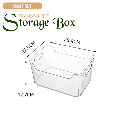 Locaupin Clear Storage Basket with Handle Multipurpose Countertop Bin Kitchen Pantry Cabinet Organizer Snack Food Container