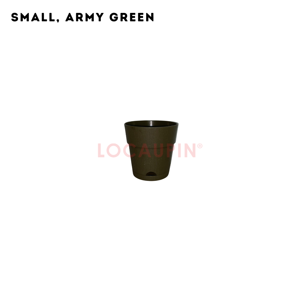 Locaupin Simple Style Flowerpot with Tray Minimalist Gardening Pot Indoor and Outdoor Garden Use