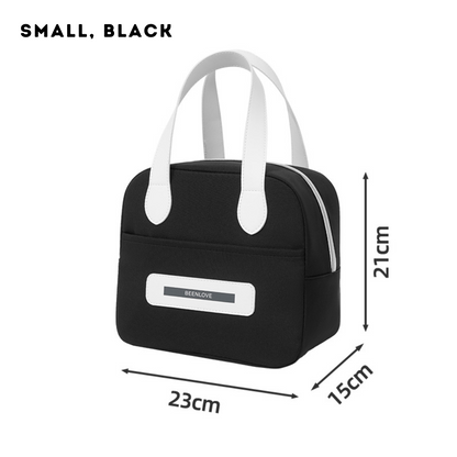 Locaupin Smiley Food Bag Waterproof and Insulated Meal Bags with Front Pocket Large Capacity Office School Portable Lunch Storage