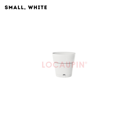 Locaupin Simple Style Flowerpot with Tray Minimalist Gardening Pot Indoor and Outdoor Garden Use