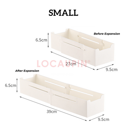 Locaupin Multifunctional Extendable Drawer Tray Storage Adjustable Sorting Box Home Kitchen Wardrobe Office Supplies Organizer