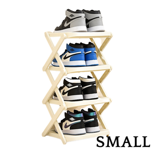 Locaupin Foldable 4 Layer Shoe Rack Space Saving Multi-Layer Easy Access Shoe Storage Sandals Heels Slippers Shelf Organizer